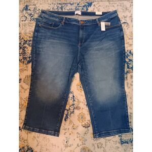 Lane Bryant Women's Signature Fit Straight Crop Jeans Mid-Rise Size 28 Plus NEW